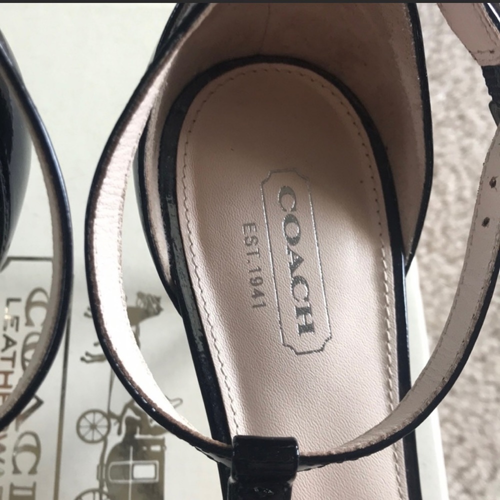 Coach Black Patent Helena Soft Kitten Heel Sandal - Picture 8 of 9